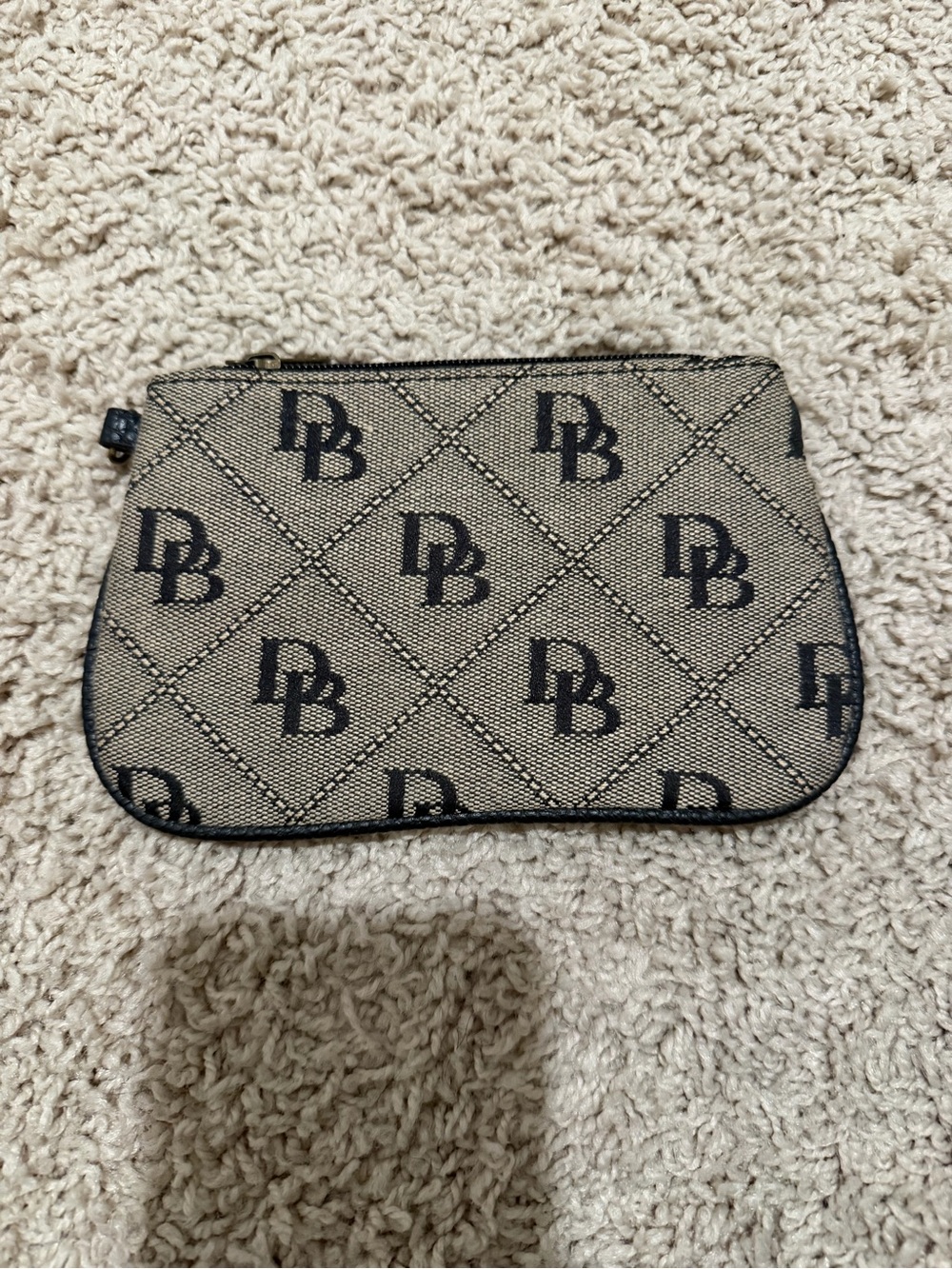 Vintage Y2K Dooney & Burke Monogram Mini Zip Cosmetic Pouch